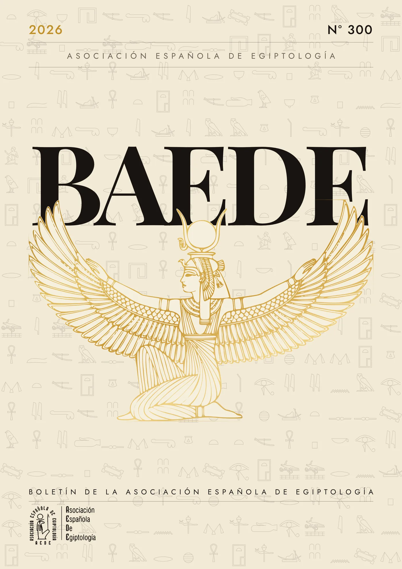Proposal with a winged Isis and the BAEDE acronym in a high-contrast serif
