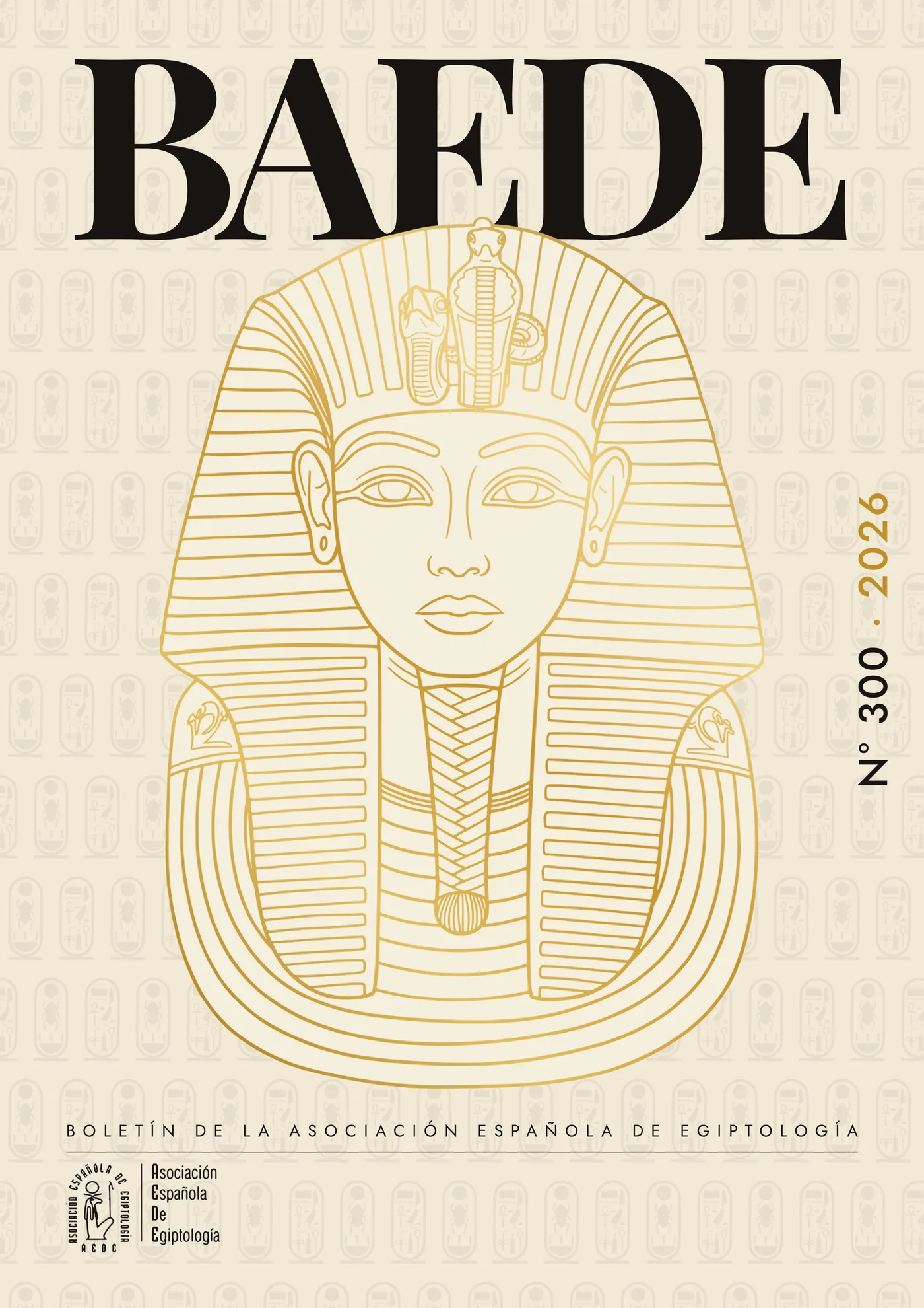 Tutankhamun proposal with the serif acronym bleeding off the top and the issue number turned vertically in the right margin