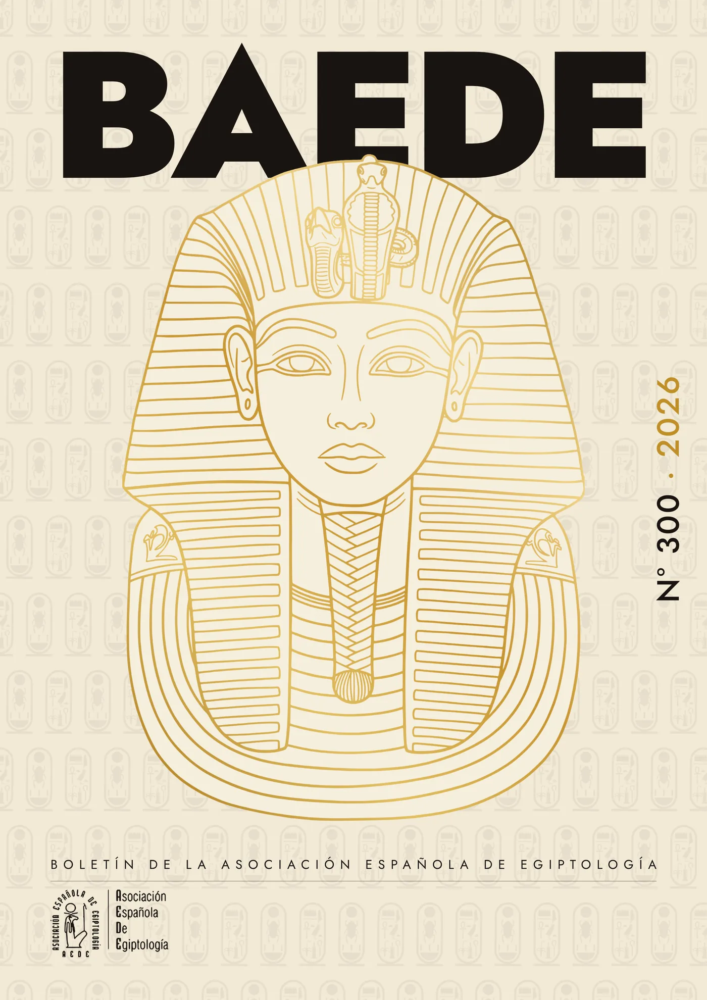 Tutankhamun proposal with the sans serif acronym bleeding off the top and the issue number turned vertically in the right margin