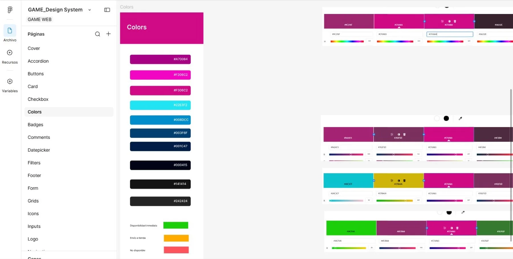Palette and colour usage