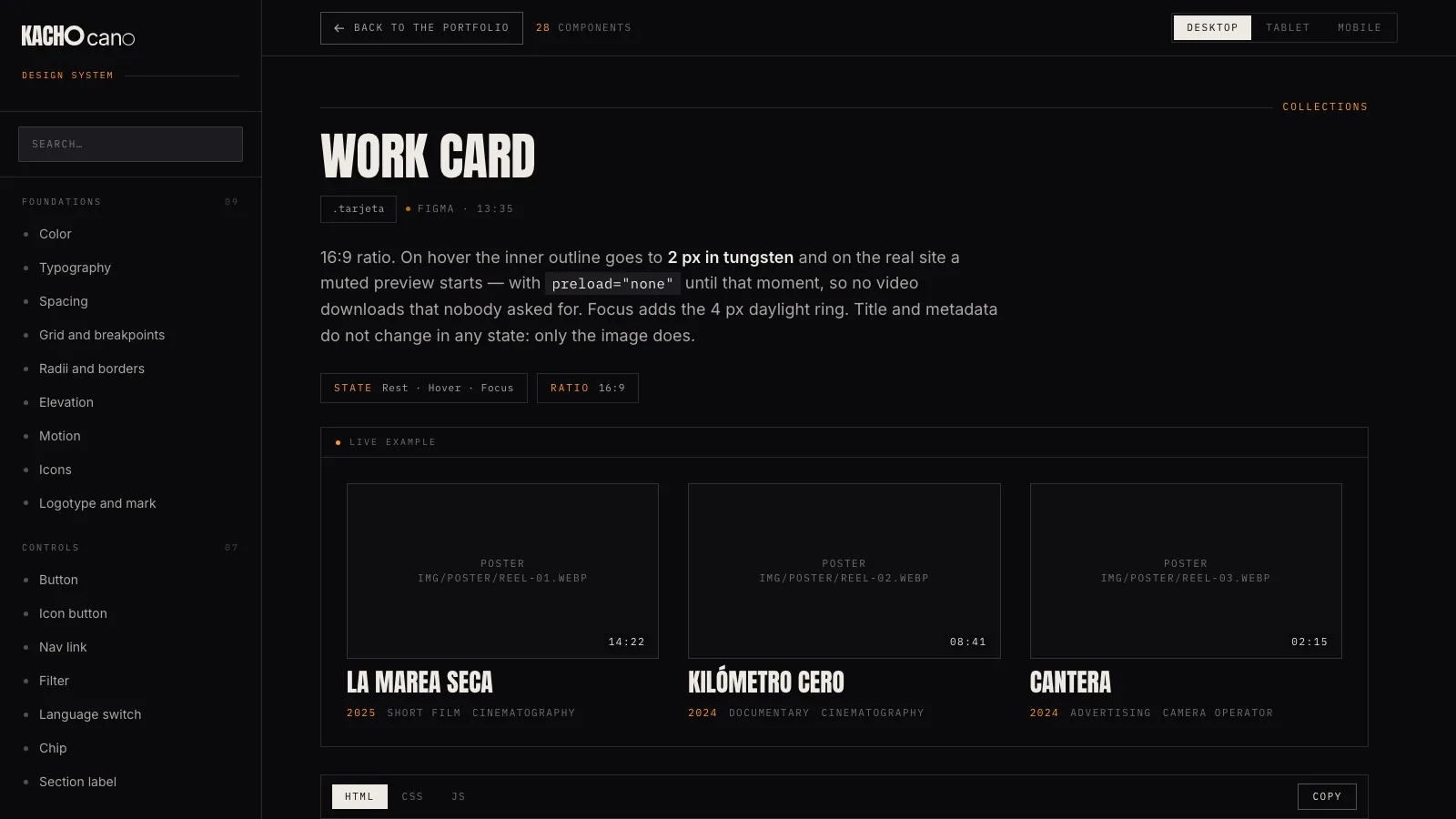 The Kacho Cano design system documentation site